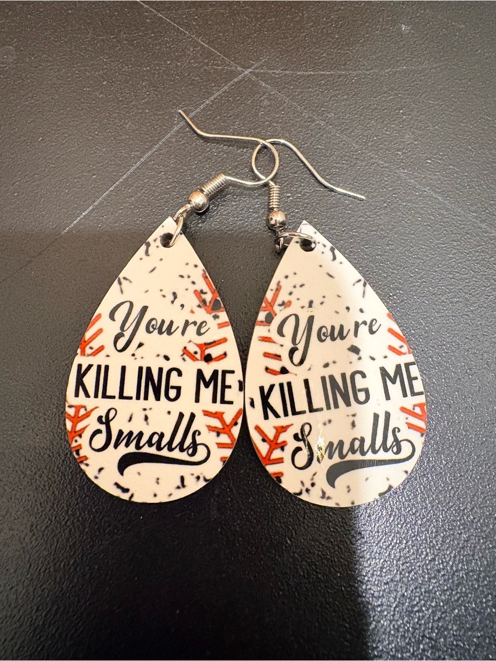 You're Killing Me Smalls White Teardrop Earrings
